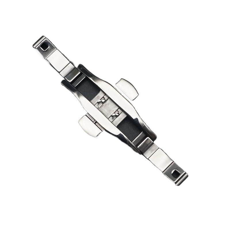 Klamra do pasków do zegarków, akcesoria do zegarków podwójne naciśnięcie automatyczna klamra stalowe składane zapięcie metalowy guzik 4 mm - 6 mm (6 x 25 mm)