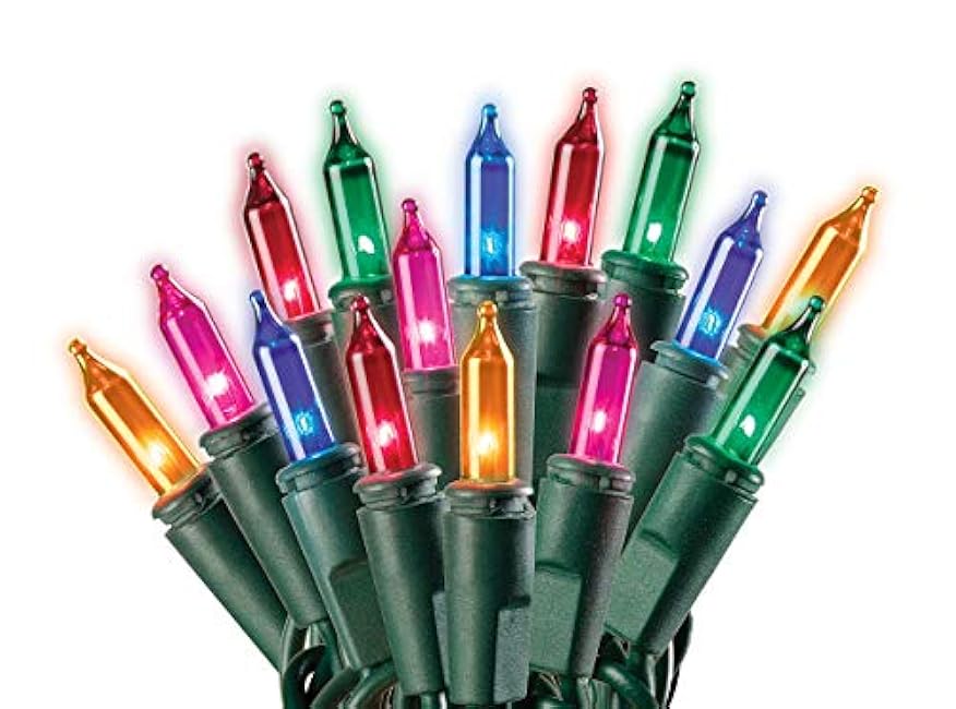 SYLVANIA Christmas Lights, Multi 300 (2x150) Light Set, Green Wire. 64.75' Total Length. For Indoor and Outdoor use.