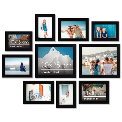 Americanflat 10-teiliges Collage Bilderrahmen Set verschiedene Größen...