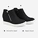 DREAM PAIRS Women’s Platform Wedge Sneakers Ankle Booties,Size 8,Black 2,Wedge-SNKR-2
