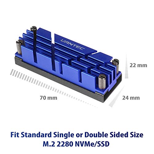 Image of Vantec ICEBERQ M.2 NVMe /SSD Heat Sink with Thermal Pad (HS-NVME150-BL, Blue)