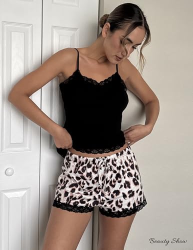 Image of Avidlove Women Cami Pajama Set Modal Sleepwear Lace Trim Short PJ Set with Shorts