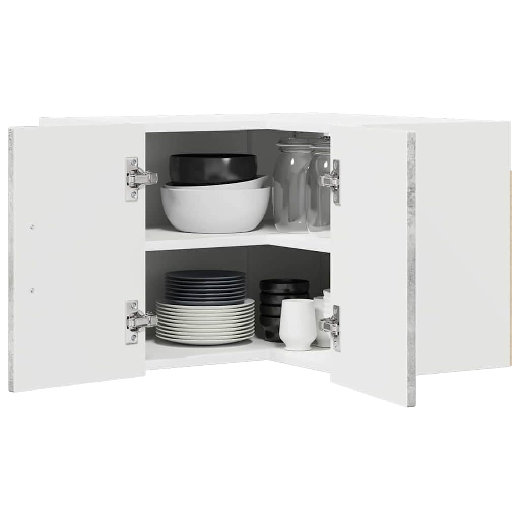 vidaXL Wall Corner Cabinet LUCCA Concrete Grey 57 x 57 x 40 cm