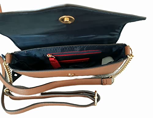 Tommy Hilfiger Women's Handbag Shoulder Bag in Grained Leather Chic (Brown), brown3