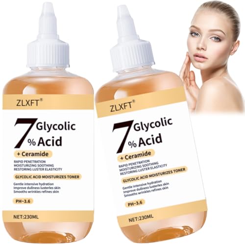 Acido Glicolico 7% Toning Resurfacing Solution,2pcs Glycolic Acid 7% Toning Solution,Acido Glicolico Tonico Facial,Ácido Glicólico al 7 % de Solución Tonificante,Glycolic Acid 7% Toning