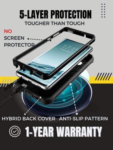 Armadillotek Vanguard Compatible With Samsung Galaxy S10+ Plus Case (Screenless Version) Military Grade Full-Body Rugged With Kickstand - Black #TOP3