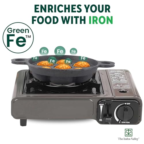 The Indus Valley Super Smooth Cast Iron Paniyaram Pan | 7Pit, 19Cm/7.4 Inch, 2.2Kg | Induction Friendly | Nonstick, Pre-Seasoned Appe/Paddu Pan,... - Image 7