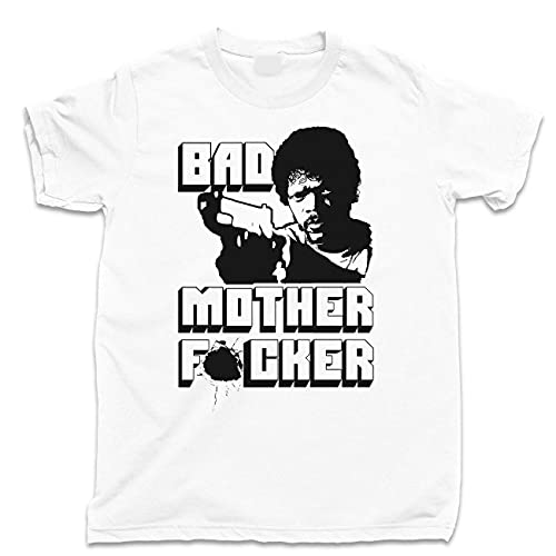 Bad Mofo T Tshirts Camisetas y Tops Pulp Fiction Quentin Tarantino Samuel L Jackson BLU Ray DVD tee White(XX-Large)