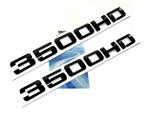 Image of 2pack OEM 3500HD Letter Nameplate Emblem 3500 HD Badge Replacement for Silverado Sierra Glossy (2007-3018 Black)