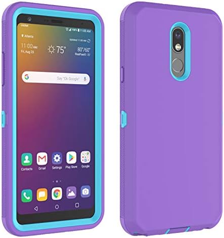 LG Stylo 5 Case, LG Stylo 5X Case, LG Stylo 5V/Stylo 5+ Plus Case, Thybx [Drop Protection] Full Body Shock Dust Absorbing Grip Plastic Bumper TPU 3-Layers Durable Solid Phone Sturdy Hard Cover -Purple