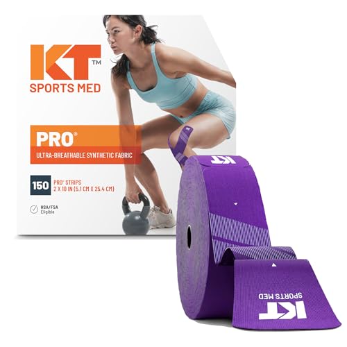 Image of KT Tape, PRO Synthetic Elastic Kinesiology Athletic Tape, 150 Count, 10 inch Precut Strips