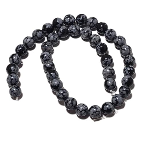 Perles en jaspe gris 8mm et obsidienne pour ateliers DIY et bijoux faits main