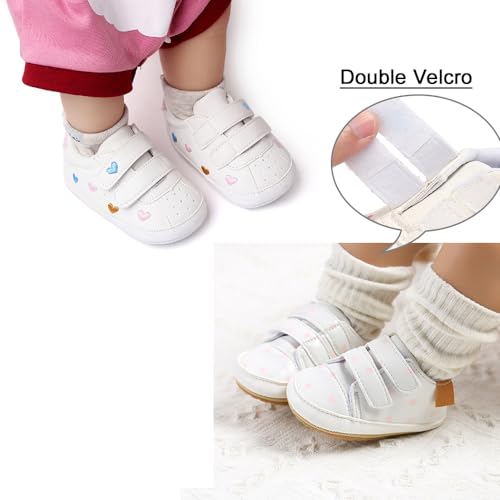 Image of Clowora Baby Boys Girls Shoes Non-Slip Rubber Sole Sneakers Infant First Walking Toddler Crib Shoes Newborn Loafers Flats.
