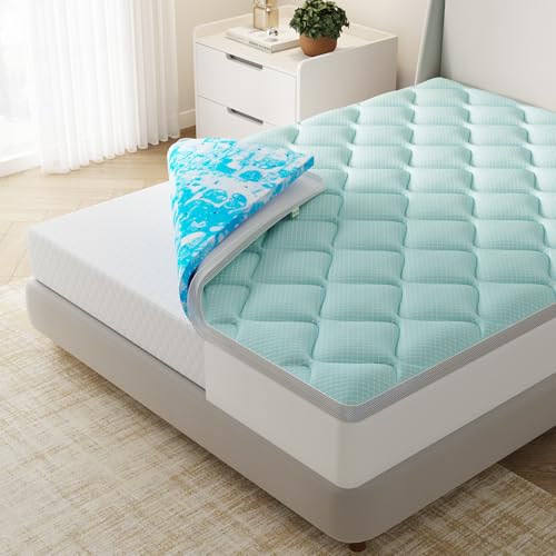Image of Novilla Full Memory Foam Mattress Topper with Detachable Cool Cover, 2-in-1 Breathable Mattress Protector for 8-21 inch, Washable All-Season Support & Comfort Pad for Dorm, Guest Room, RV, Travel