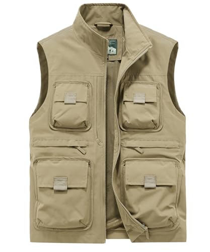 Chaleco de pesca multibolsillos para hombre y chaqueta sin mangas transpirable