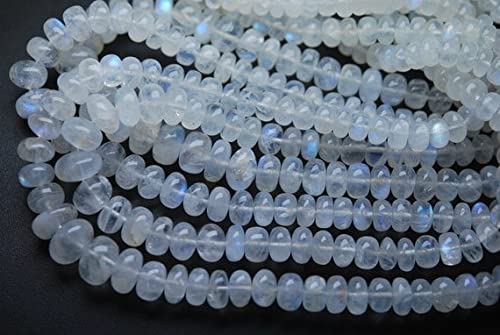 Pierre de lune naturelle de 4-5mm LKBEADS, rang de perles rondelles lisses de 4 pouces