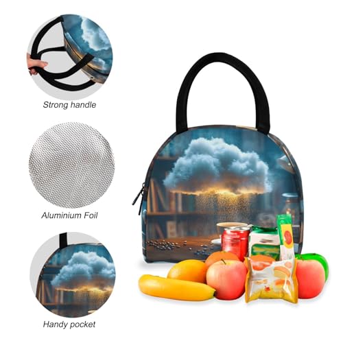 Backpack Lunch Box Set Large Capacity Travel Backpacks and Insulated Lunch Bag for Commute Hiking Picnic Surreal Coffee Photo Print4