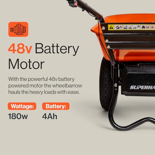 image for SuperHandy Electric Wheelbarrow – 48V 4Ah Li-Ion Battery, 330 lbs (1
