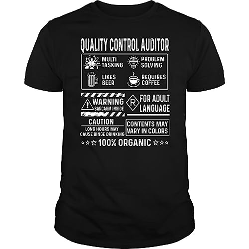 Quality Control Auditor Multitasking Problem Solving Job Title - Unisex Tee Black