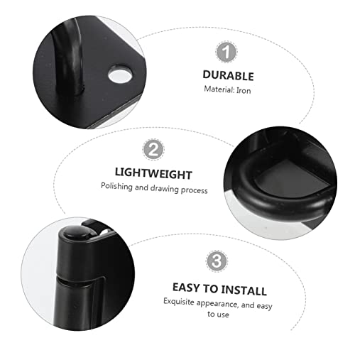 Image of DOITOOL 2pcs Stainless Steel Right Angle Door Buckle Lock Easy Install Security Latch for Home Cabinet Degrees Hasp for Doors Durable Accessory Black