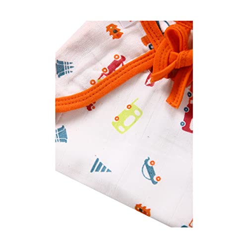 Image of Washable Reusable Cotton Muslin U Shape Lace Nappy,Langot For New Born Baby - Pack of 10 (Traffic Print 9-12 Months)