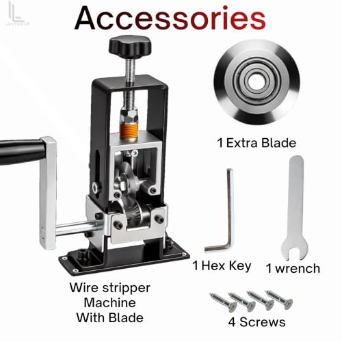 Image of Leczonio Manual wire stripper machine, wire cutter, stripping machine Gauge Wire 0.06 inch-1 inch,Scrapping Copper Wire Peeler Tool for Scrap Copper Recycling Drill Powered /Hand Crank Dual-drive
