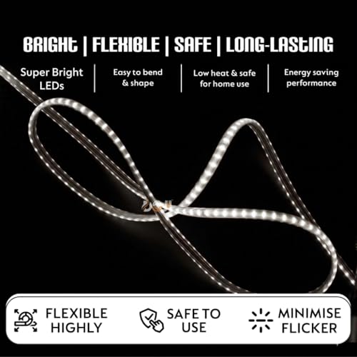 Image of DOJI 2835 Strip Lights for Home Decoration | 120 led per Meter led Strip Light | Rope Lights for Ceiling | Decoration Lights for Diwali, Christmas, Home, False Ceiling (White, 3 Meter)