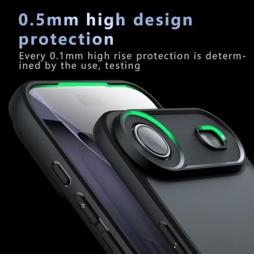 Image of Matte PC+TPU Phone Case for iPhone 17 Pro Max, Black | Air Bag Corner Protection, Anti-Fingerprint, Never Turns Yellow, Micro Arc Edge, Camera Lens Guard