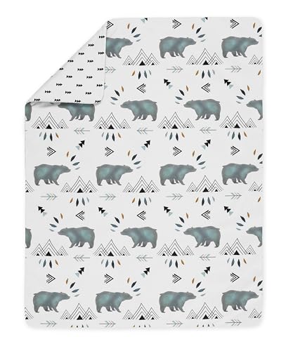 Image of Sweet Jojo Designs Bear Mountain Watercolor Boy Toddler Kid Childrens Bedding Set 5 Pieces Comforter, Sham and Sheets