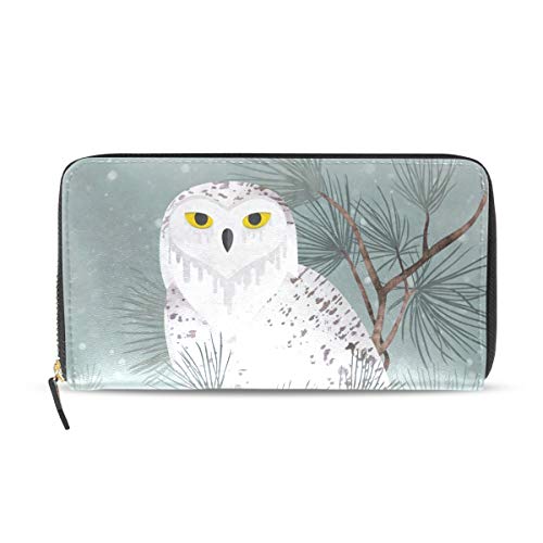 Wallet Clutch Snowy Owl - Card Cases Money Organizers, CuiLL PU Leather Handbag for Men Women