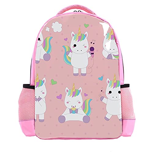 Sac à dos d'écolier pour garçon licornes blanches, cartable scolaire primaire solide