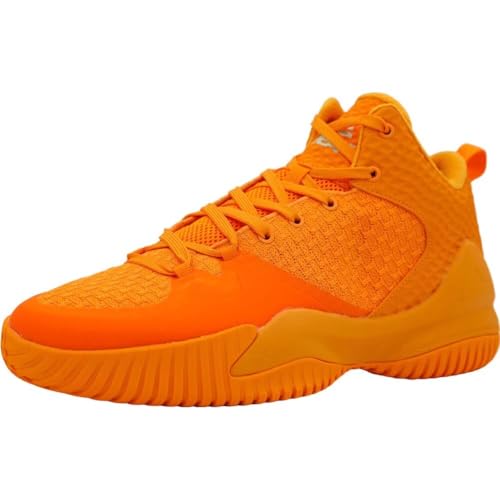 PEAK Zapatillas de baloncesto para hombre, transpirables, para exteriores, con amortiguación para fitness, Taichi naranja, 44.5 EU
