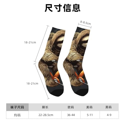 Cycling sloth Crew Socks Women Men Cushioned Athletic Socks Adult Calf Socks Casual Above Ankle Sock4