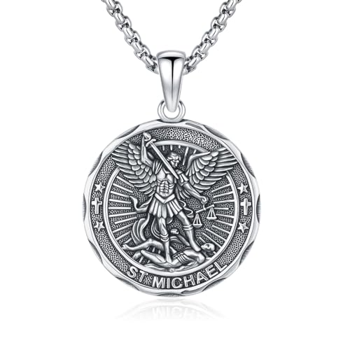 Collier St Michael pendentif argent 925 amulette de protection style quotidien