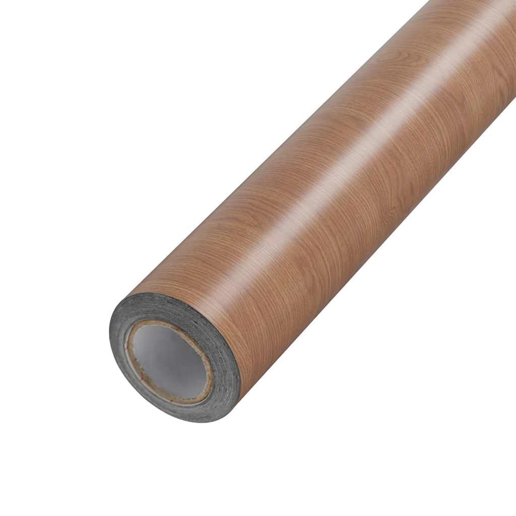 Set di 2 pellicole autoadesive per mobili, rovere chiaro, 500 x 90 cm, in PVC, per mobili, porte, armadi, effetto legno, pellicola decorativa, impermeabile