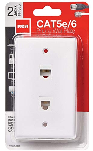 Price comparison product image RCA RJ45 / Phone and Internet Port Wall Plate - White (TPH551R)