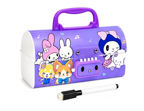 Image of Invite Enterprise Multi-Functional Pencil Box with Double Password Lock, Whiteboard & Marker, Suitcase Style Stationery Organizer for Boys & Girls, Purple