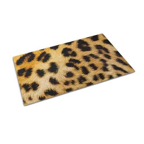 Tapis résistant de propreté 60x40cm Tulup paillasson léopard anti-saleté
