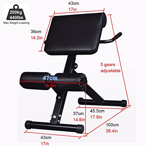 Romeinse stoelenbank voor lange mensen, zware hyperextensie Romeinse stoel voor thuis gym fitness, verstelbare rugverlengingsbank oefenapparatuur, belastingen 400 pond - Image 8
