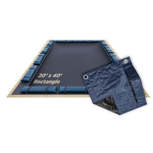 Buffalo Blizzard Deluxe 20 ft x 40 ft Rectangular Winter Pool Cover | Blue/Black | Closing Inground Swimming Pools | Easy to Install | Heavy Duty, Cold & UV Resistant | Shields from Seasonal Debris