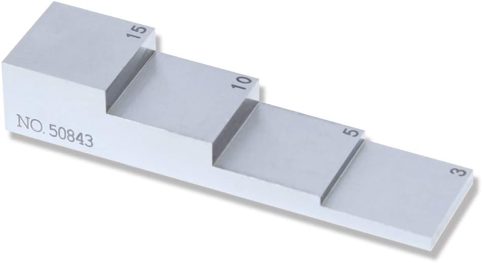 YUSHI SS 4 Step Test Calibration Block 3mm / 5mm / 10mm / 15mm for Thickness and Linearity Calibration for ultrasonic Thickness Gauge in NDT, 304 Stainless Steel