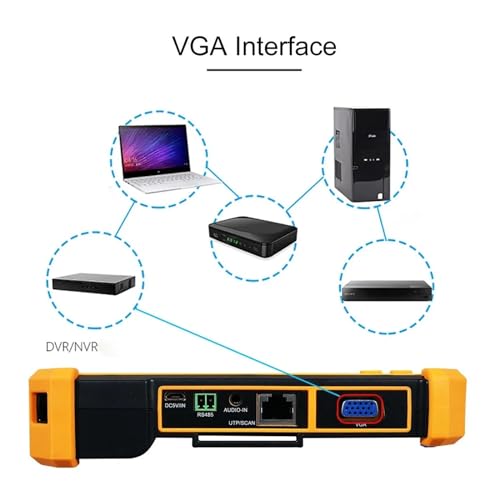 Monitor de cámara de vigilancia de 5" para probador CCTV 4K con rastreador de cable y VGA 7