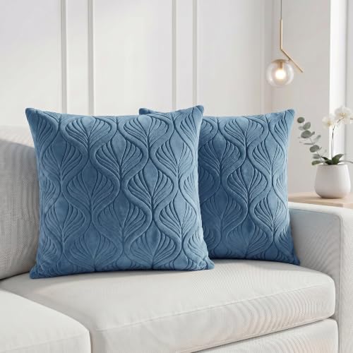 Image of Yellow Weaves Jacquard Cushion Covers | Sofa Cushion Covers | Throw Pillow Cover for Sofa, Couch, Living Room| Removable & Washable | 16x16 Inches, Set of 2 (Teal Blue)