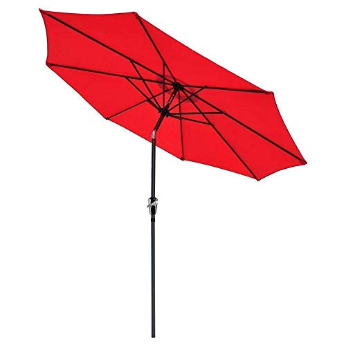 Manoch 9 feet Aluminum Outdoor Beach Patio Umbrella Crank Tilt Sunshade Cover Yard