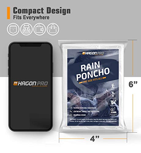 Hagon Pro Disposable Rain Ponchos For Adults (5 Pack) #TOP1