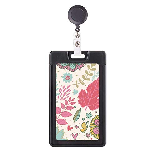 Porte-badge rétractable fleurs peintes pour infirmière et personnel de bureau