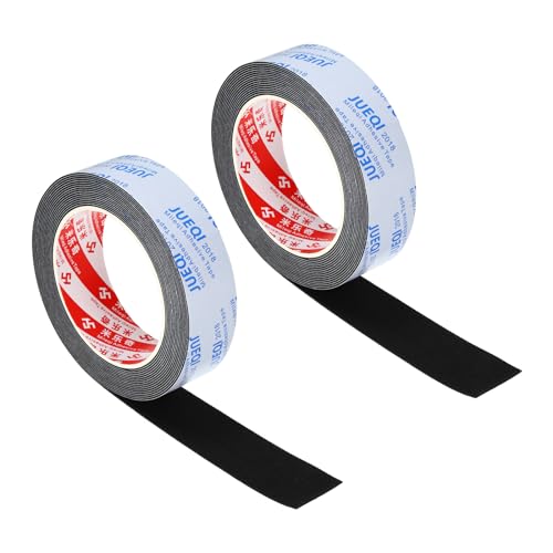 PATIKIL 1-1/5"W x 3/64" T x 16.4Ft EVA Single Sided Foam Tape, 2Pcs Multipurpose Sealing Strip Foam Waterproof Weather Stripping Foam Sealing Foam Strips with Adhesive for Door, Black