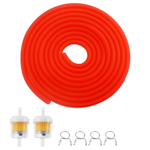 Image of PRO BAT 0.2''x39''(5mm x 1m) Mini Bike Gas Fuel Hose Line Inline Fuel | Filter for Chinese GY6 50cc 150cc 139QMB 157QMJ Scooter ATV Motorcycle XRS Buggy Go karts Parts, Red