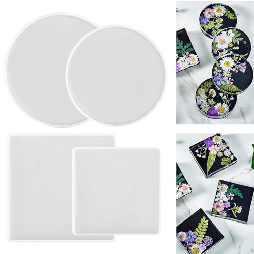 4 Pezzi Stampi in Silicone per Resina Stampi in Silicone