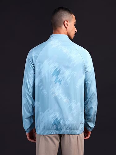 Image of TECHNOSPORT Men's Polyester Standard Length Slim Fit Printed Regular Jacket With SPF50+, Quick Dry for Regular Use